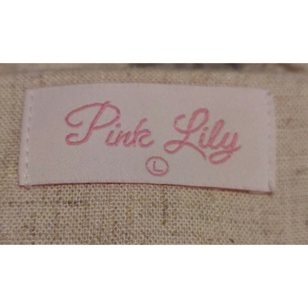 Pink Lily Women's Dress~Linen Blend~ Sleeveless~Ruffled~Tie Straps~Size Large - Picture 3 of 10